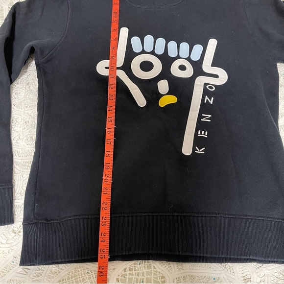 Authentic Kenzo Black Crewneck Graphic Sweatshirt – 3D Abstract Face Size M - Picture 12 of 13